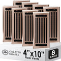 Floor Register 4x10 Vent Cover 8 Pack - Heavy-Duty Satin Bronze