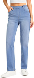 Stylish High Waisted Straight Leg Jeans with Tummy Control for Women