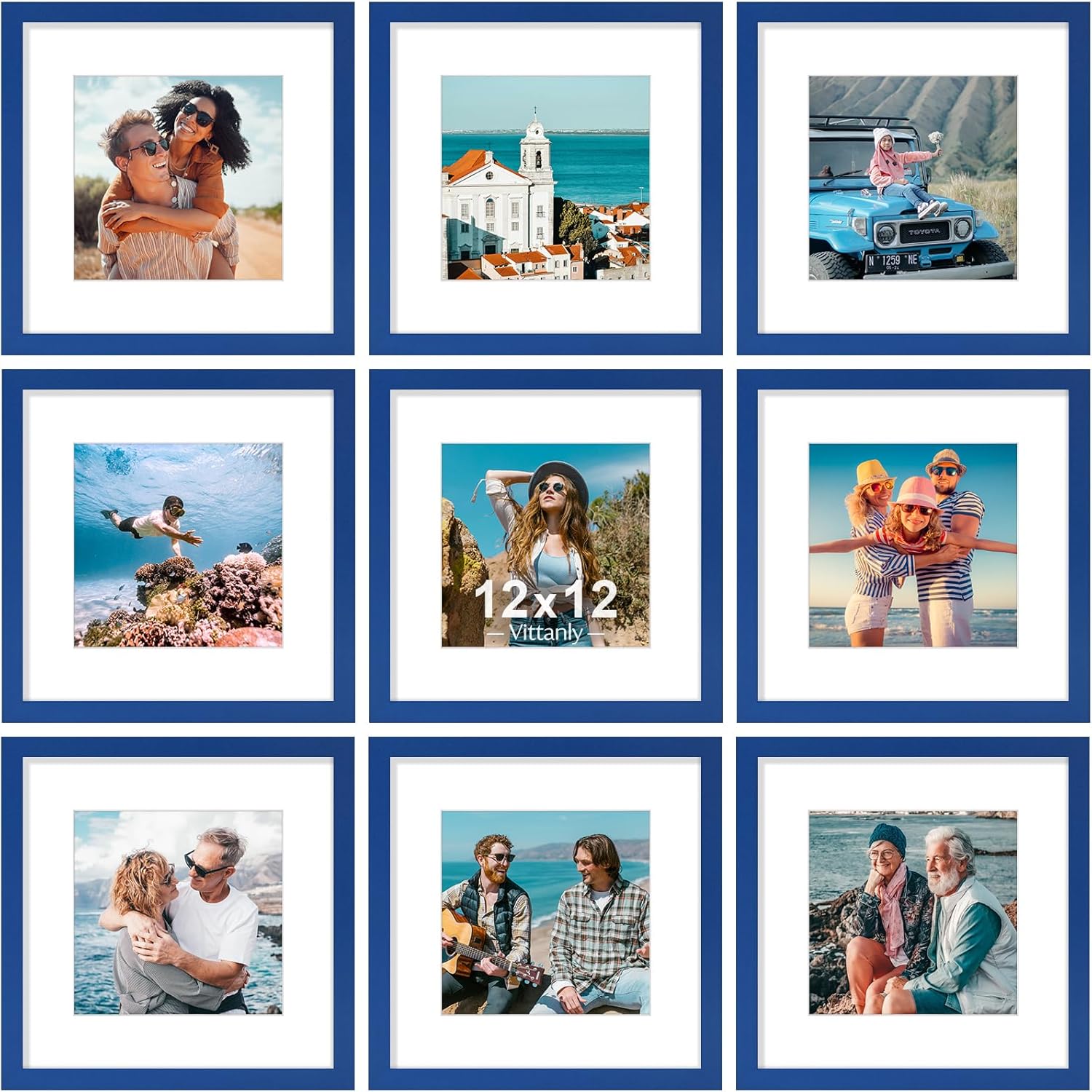 Vittanly 12x12 Picture Frame Set of 9 for Home Decor