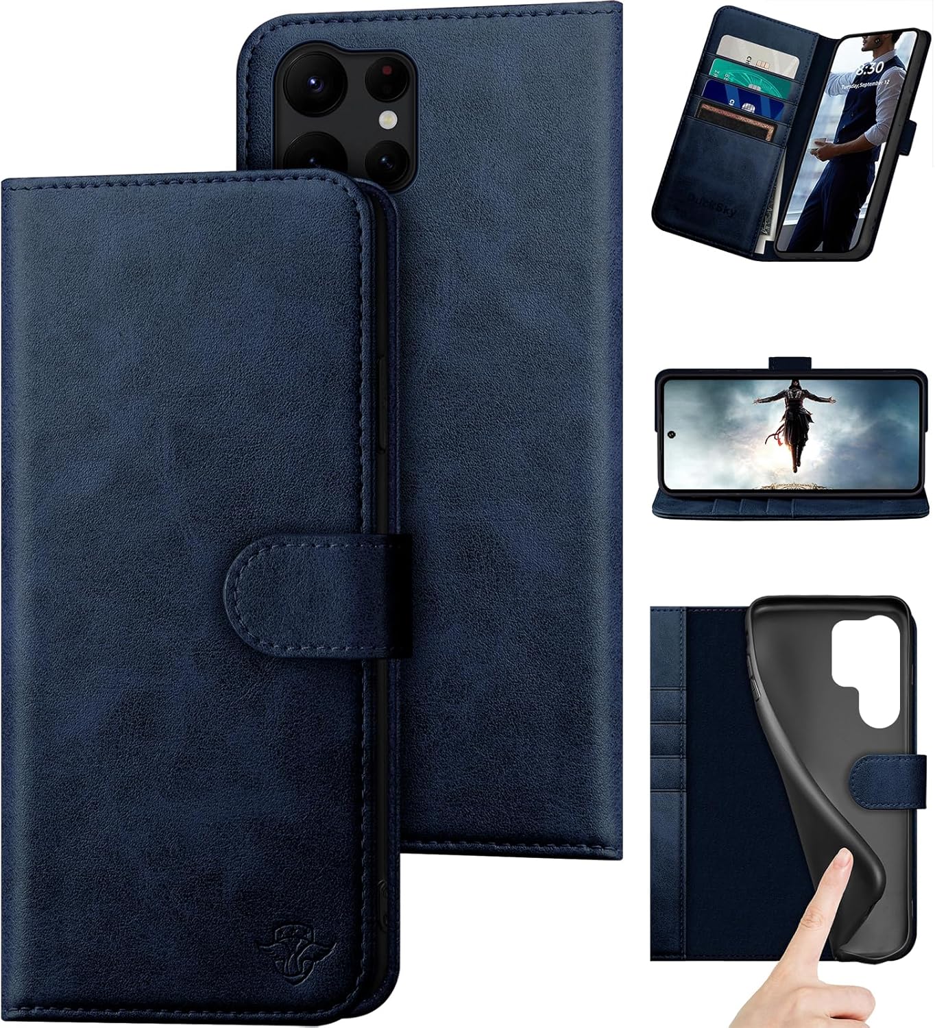 Compatible with Samsung Galaxy S25 Ultra Genuine Leather Wallet Case