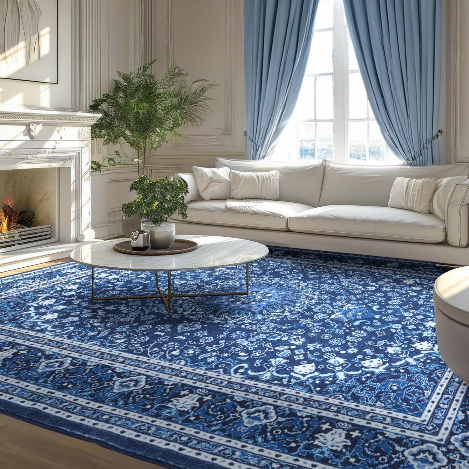 5x7 Machine Washable Area Rug - Soft Faux-Wool for Home