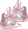 Clear Tote Lunch Bag 2pack - Heavy-Duty Waterproof Large Clear Lunch