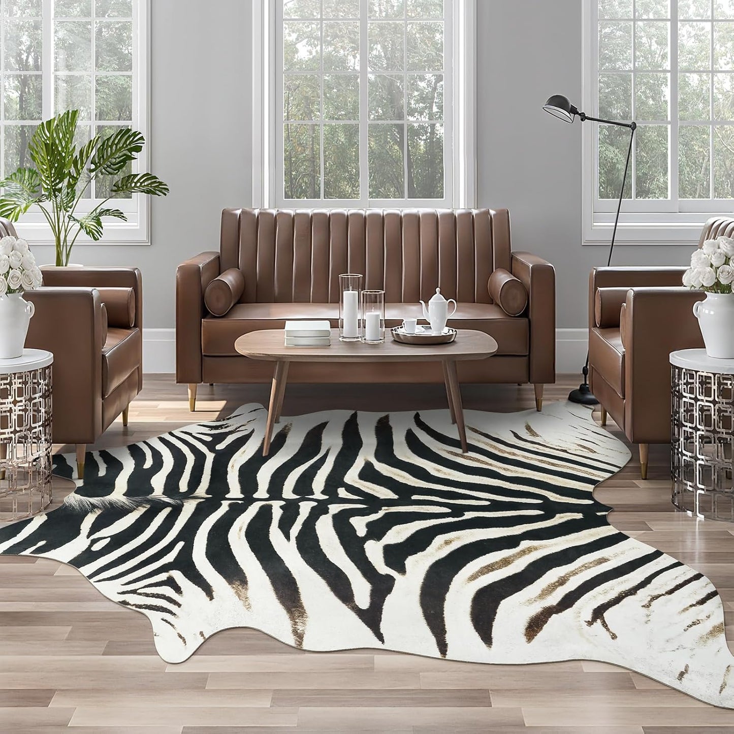 Premium Faux Zebra Rug for Western Decor in Living Room
