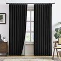 RAIN CITY Blackout Curtains 50 x 84 Inch Long Linen Blend Drapes