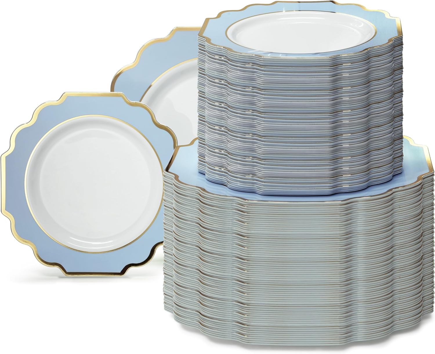 Elegant Heavyweight Disposable Plastic Plates for Weddings & Parties