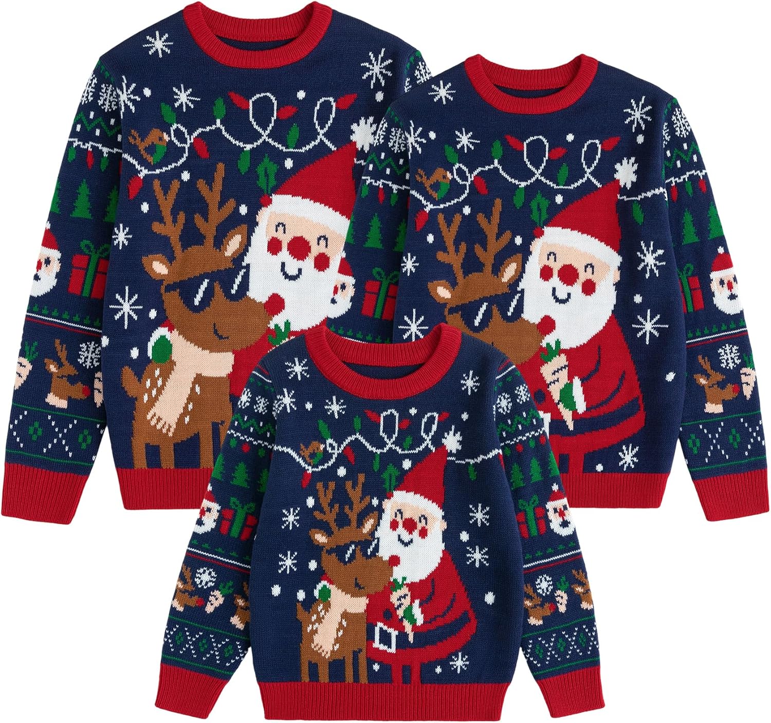 Curipeer Matching Family Ugly Christmas Sweater Set for All