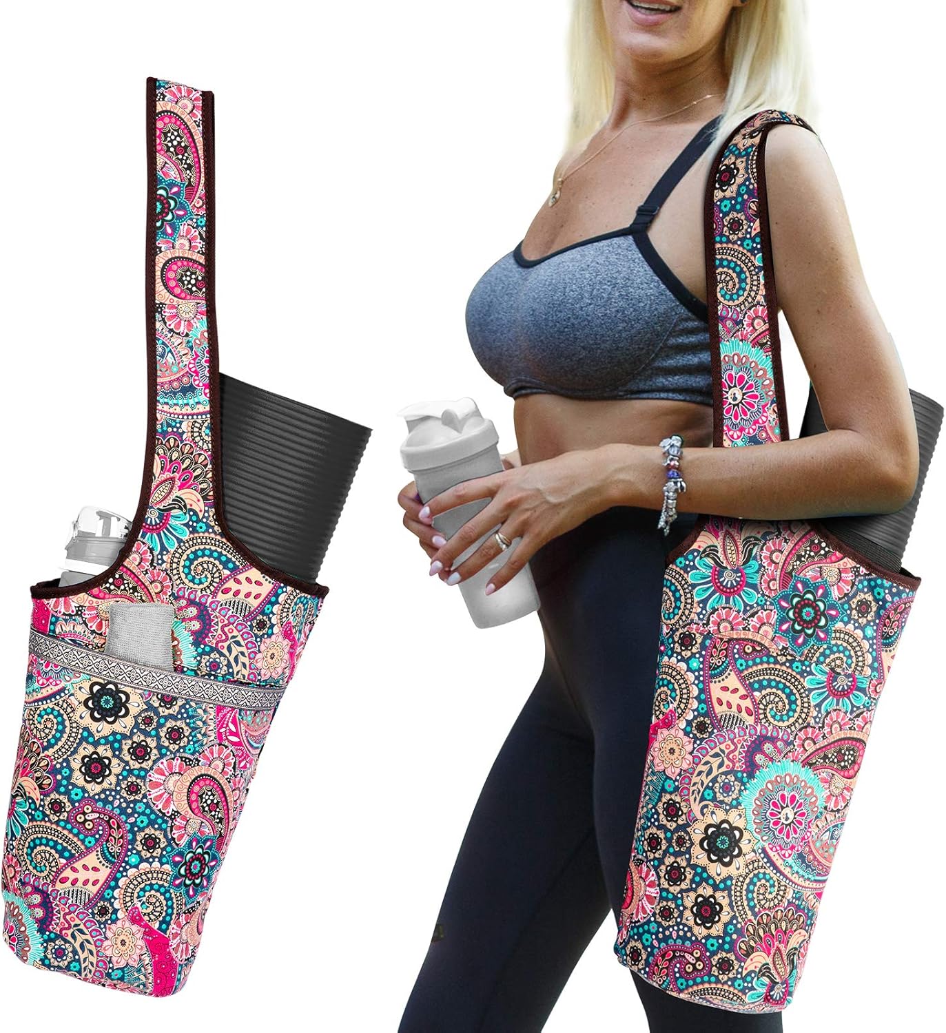 Large Pocket Yoga Mat Bag by SARHLIO