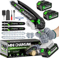 Mini Chainsaw Cordless 8 in with 2x 4000mAh Batteries - Portable Power