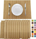 Bamboo Placemats Set of 24 17.7x11.8in - Heat Resistant Table Mats