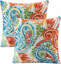 Outdoor Pillows Waterproof Set of 2 Decorative Throw Pillows - Paisley