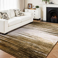 Rugflix 6x9 Area Rug - Washable Modern Abstract Gold Brown