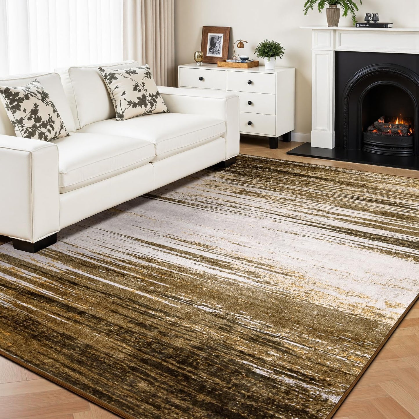 Rugflix 6x9 Area Rug - Soft Low Pile Modern Abstract Design