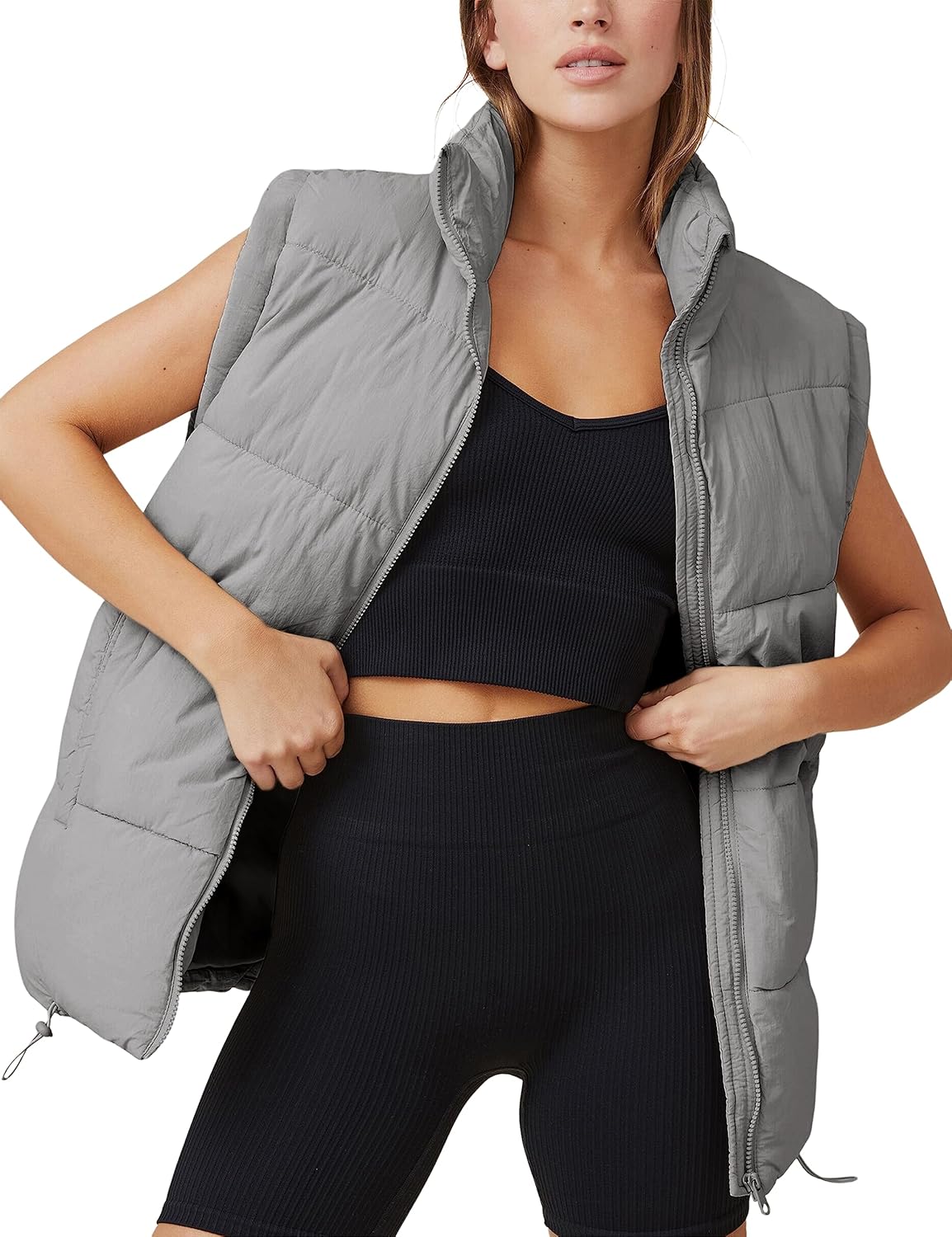 Athlisan Womens Zip Up Puffer Vest for Stylish Winter Wear