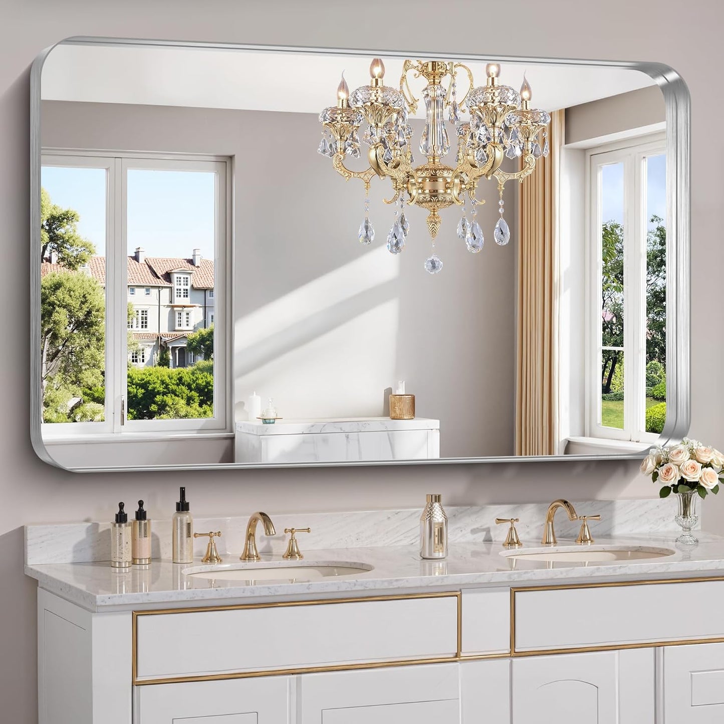 FORBATH 60x36 Inch Large Bathroom Mirror for Double Sinks