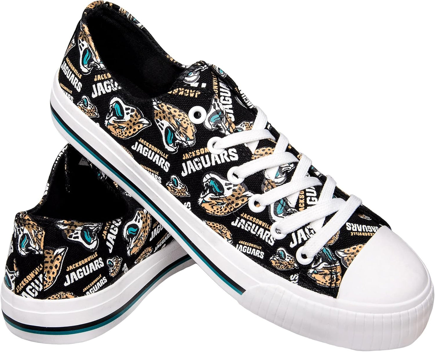 FOCO Women's NFL Team Logo Glitter Low Top Sneakers for Fans