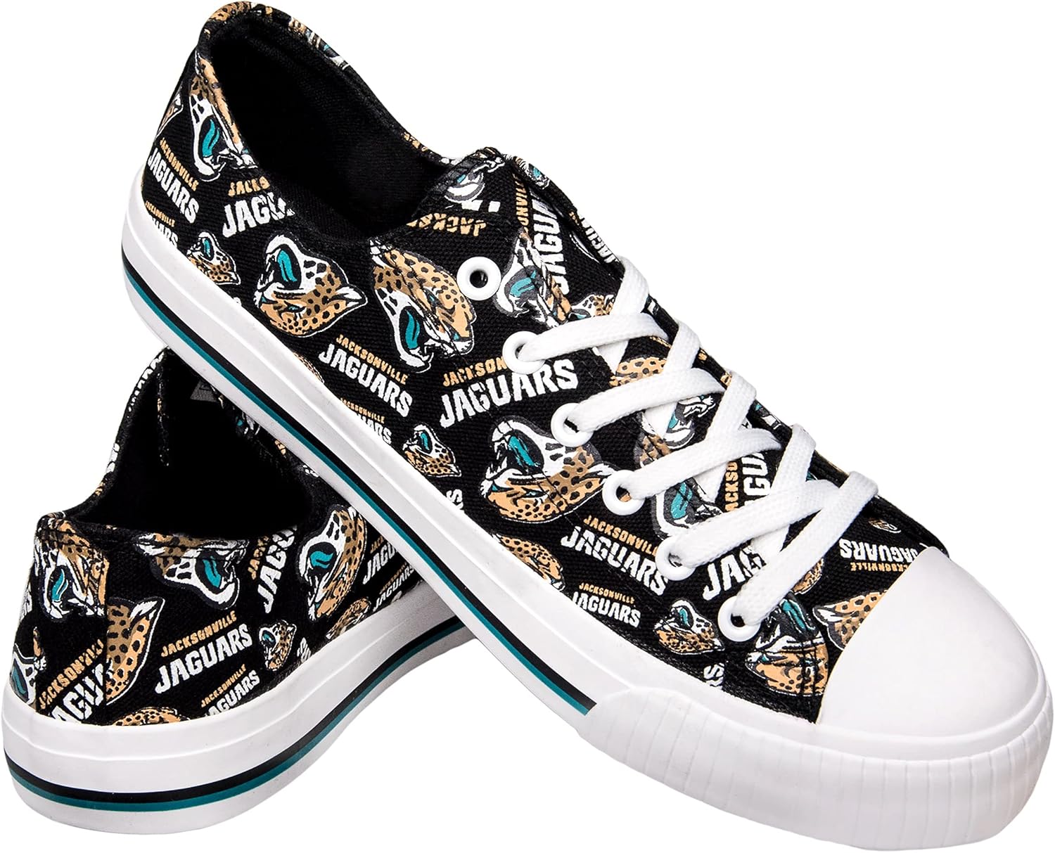 FOCO Women's NFL Team Logo Glitter Low Top Sneakers for Fans