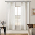 72 Inch Pinch Pleated Linen Curtains 2 Panels - Thick Semi Sheer