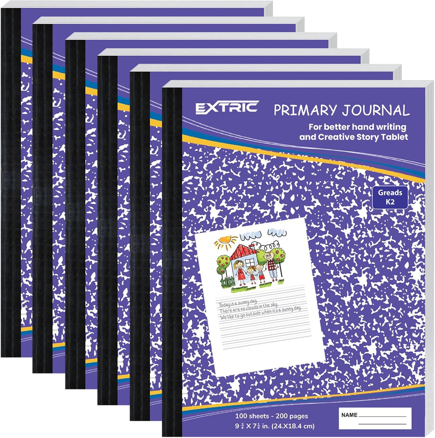 EXTRIC Half Page Primary Journal 6 Pack