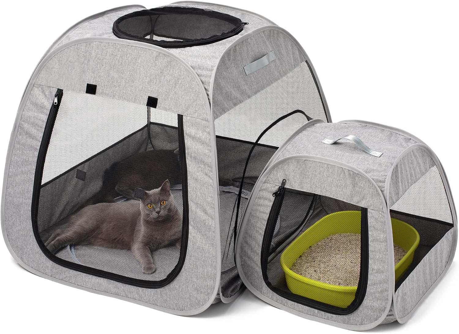 TENRAI Portable Cat Playpen: Trapezoidal Design for Happy Pets