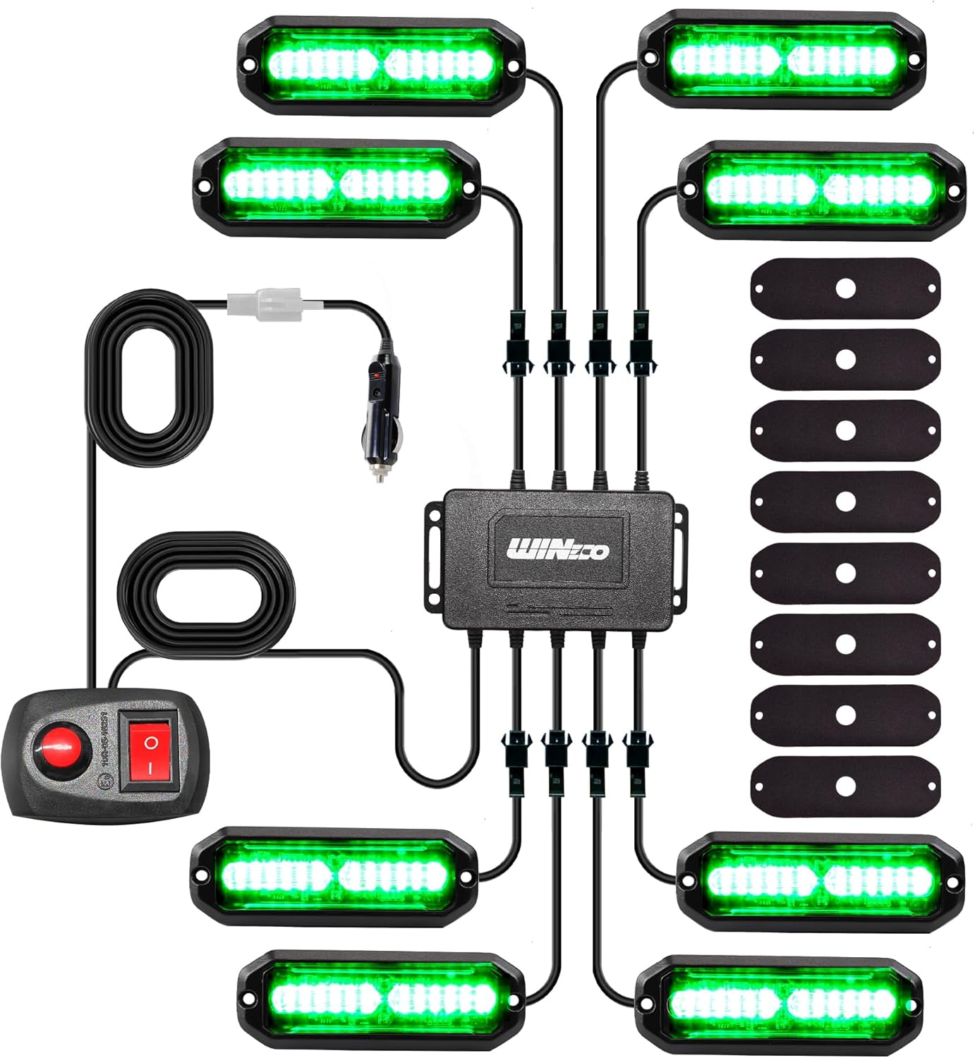 WINECO 8PCS LED Strobe Lights for Emergency Hazard Warning