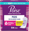 Poise Incontinence & Postpartum Pads 5 Drop Maximum Absorbency - Long