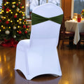 Spandex Chair Sashes 75 Pack Olive Green - Stretch Fit for Events