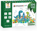 106 PCS Dinosaur Magnetic Tiles Set - Complete Dino Building Playset