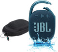 JBL Clip 4 Blue Waterproof Bluetooth Speaker Bundle - With Hardshell