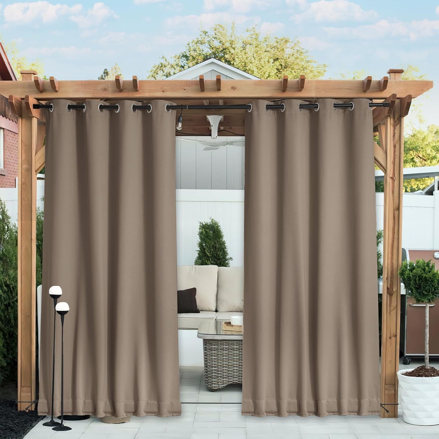 NICETOWN Waterproof Outdoor Curtains for Patio and Gazebo