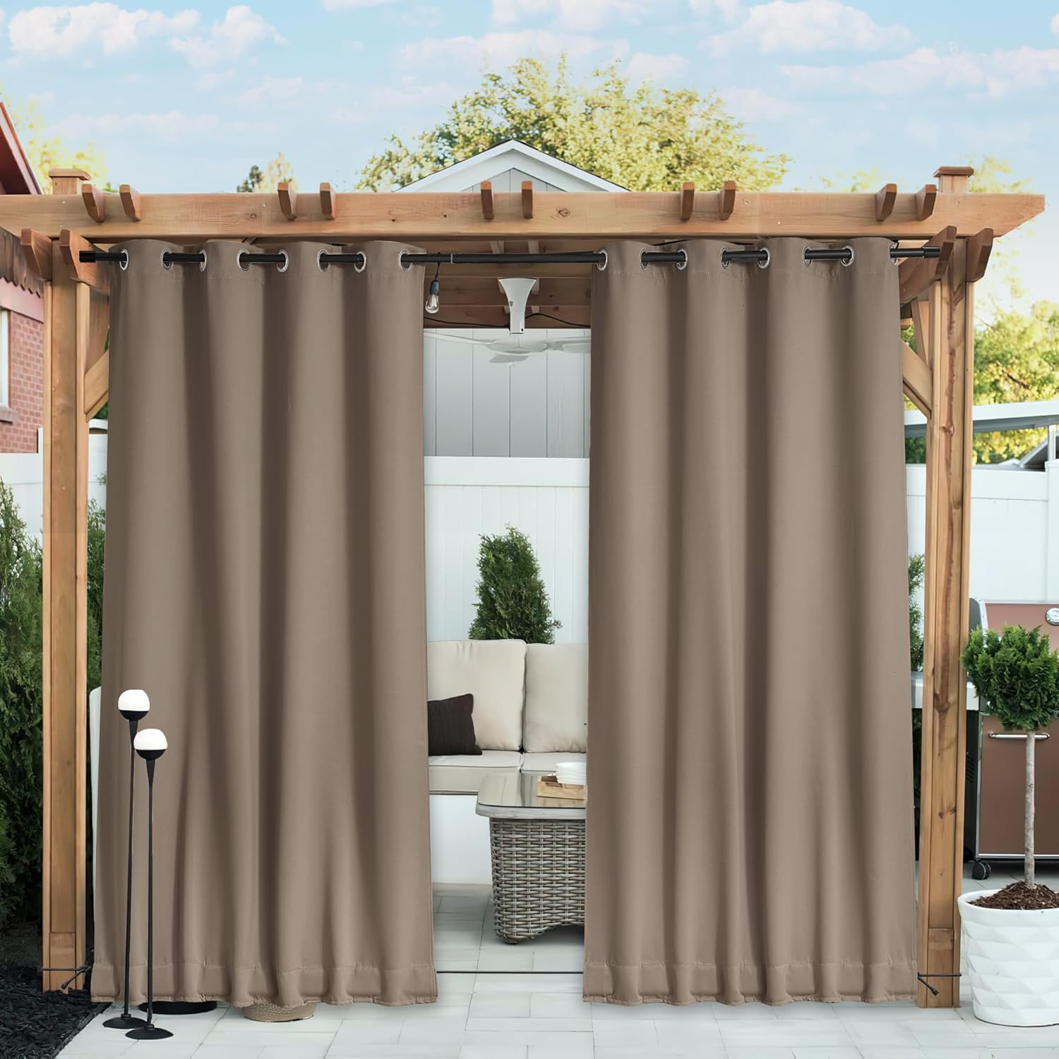 NICETOWN Waterproof Outdoor Curtains for Patio and Gazebo