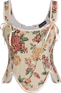 Scarlet Darkness Renaissance Floral Lace Up Bustier Top (Style V1RN)