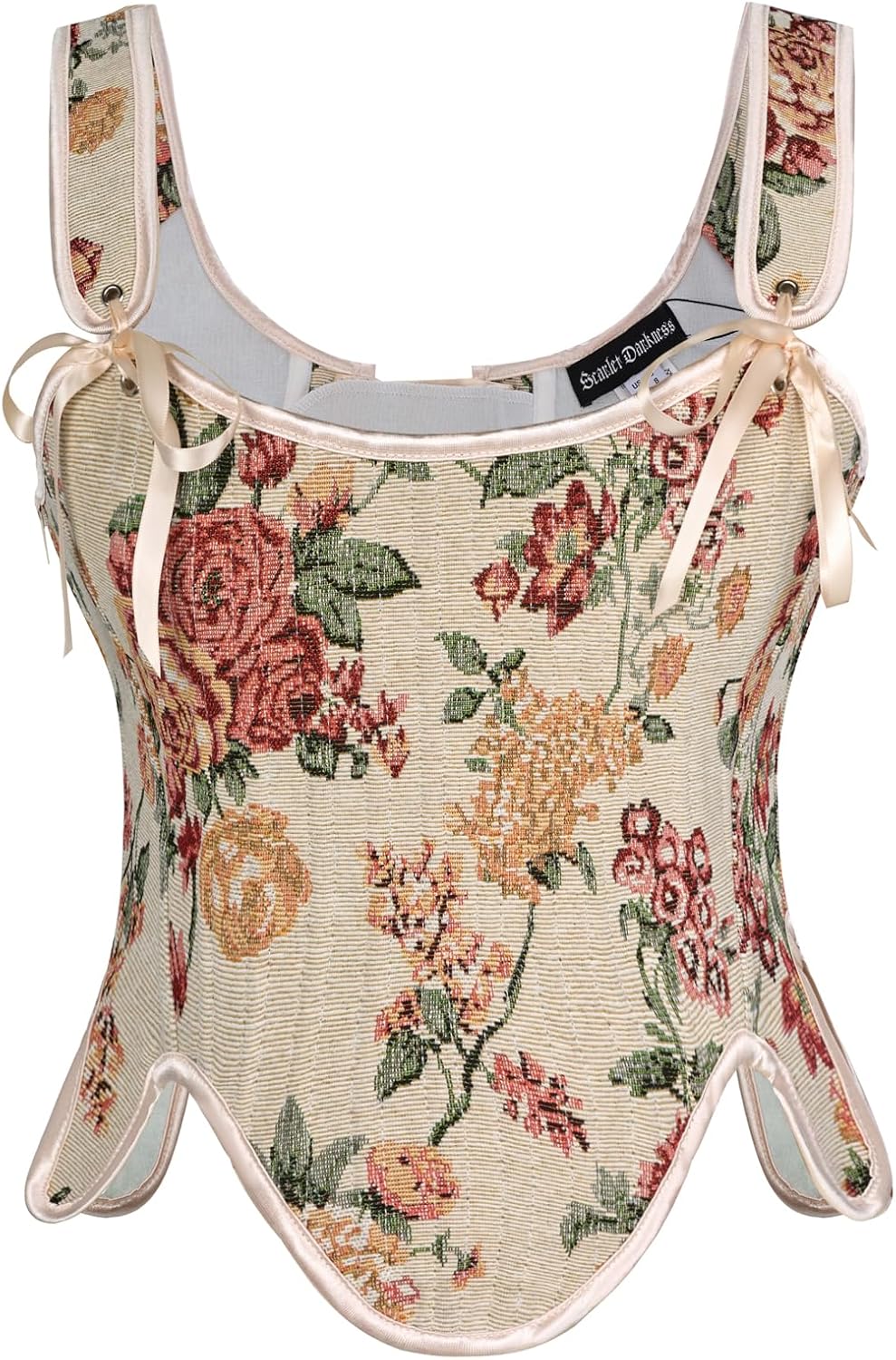 Renaissance Floral Lace Up Bodyshaper Corset for Women