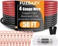 4 Gauge Wire 25ft Black + 25ft Red CCA - Automotive Power/Ground