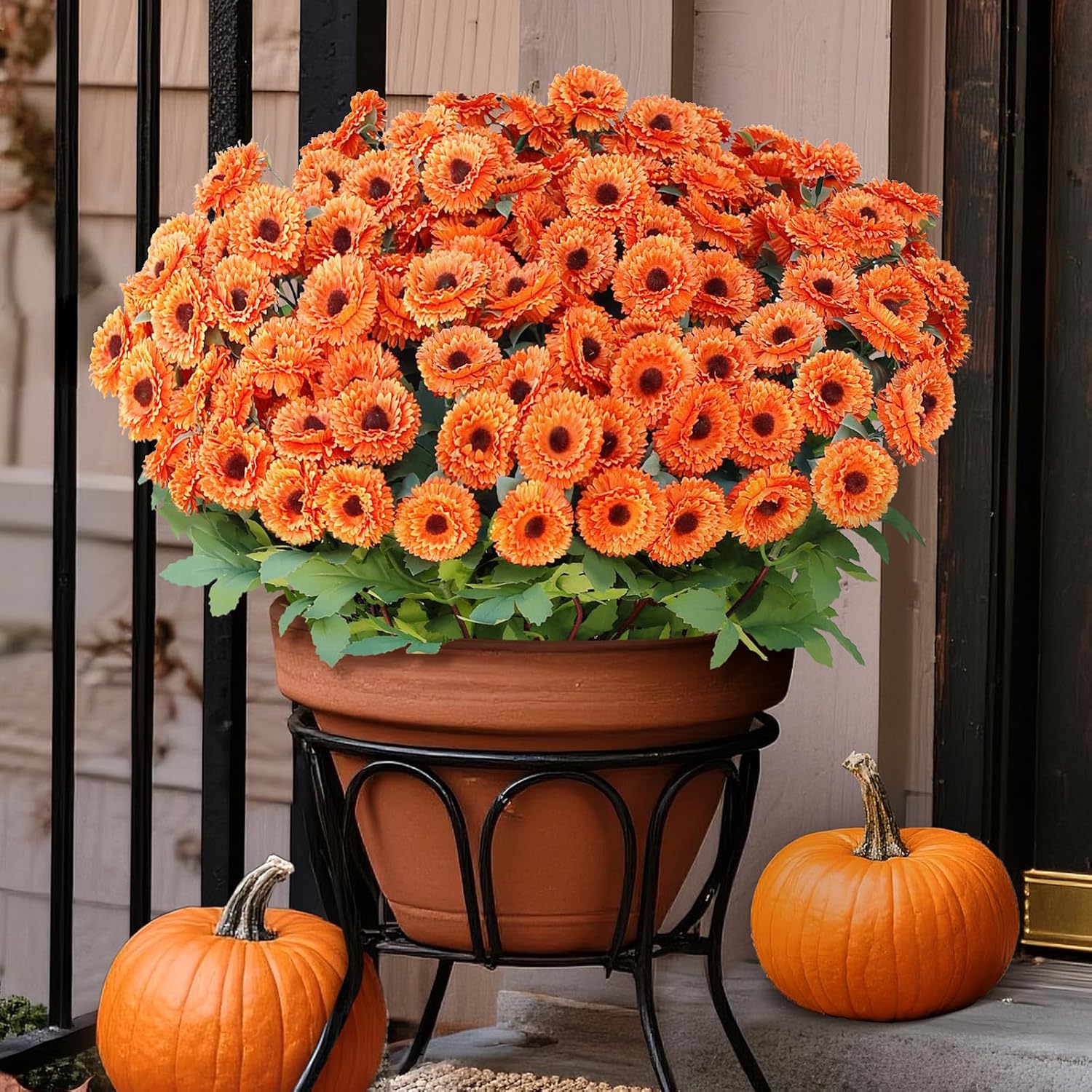 16 Bundles 17in Artificial Flowers for Outdoor Fall Decoration