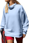Womens Oversized Mockneck Sweatshirt Turtleneck Pullover - Cozy Fit on