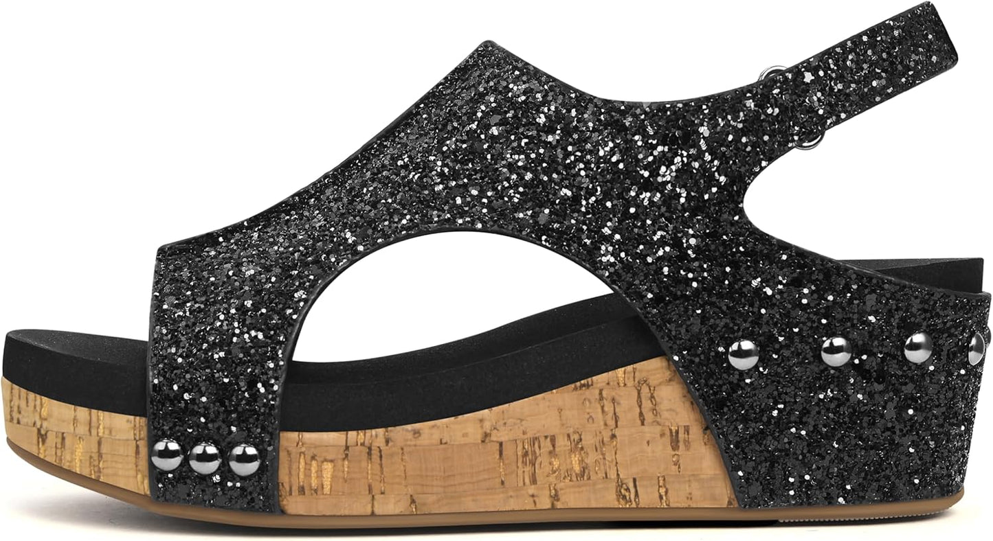 Stylish Womens Wedge Sandals With Strap for Dressy Occasions