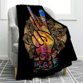 Peace Sign Blanket 60x80 in Soft Lightweight Throw - Cozy Gift