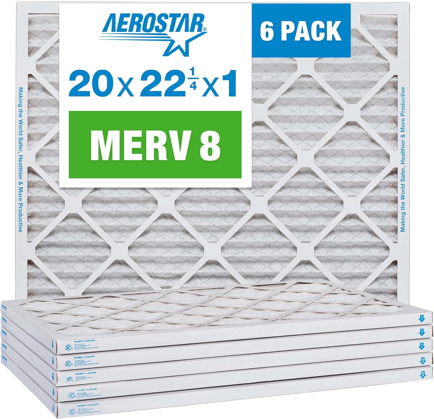 Aerostar 20x22 MERV 8 Air Filter 6-Pack - Improve Indoor Air Quality