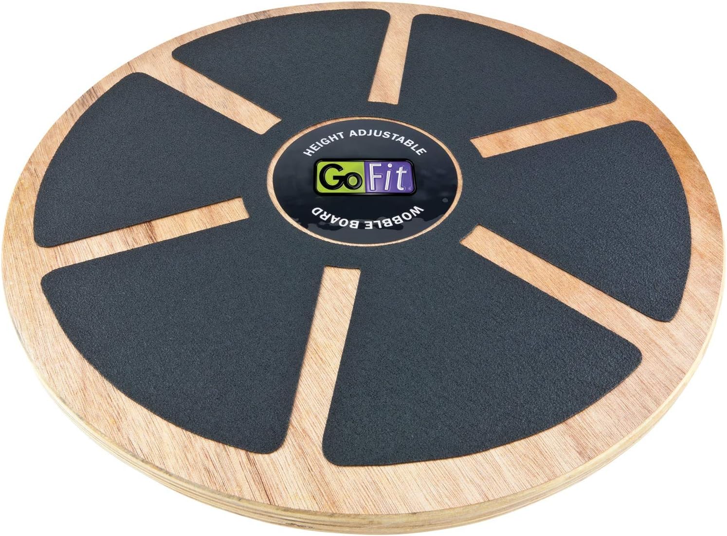 GoFit Adjustable Wood Wobble Board - Stable Balance & Fitness