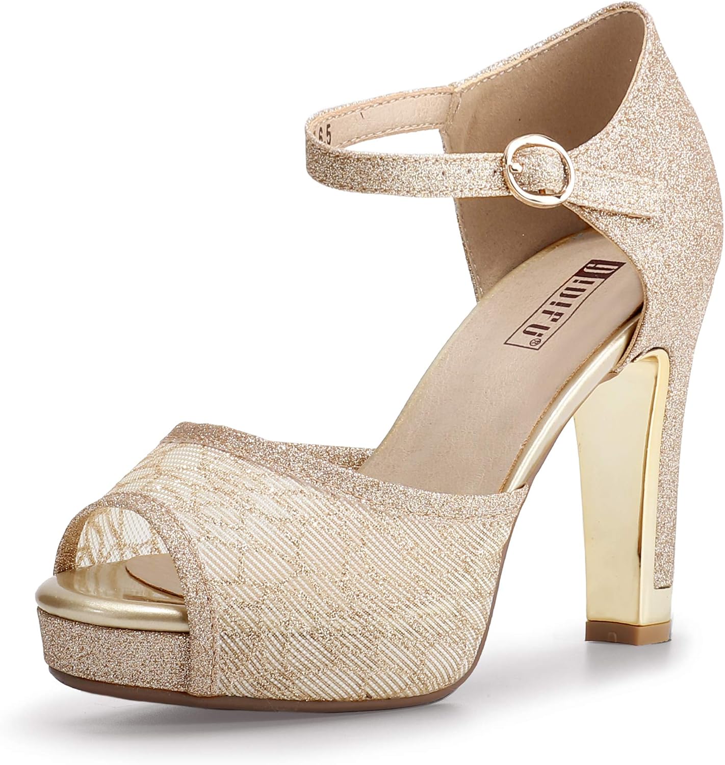 IDIFU Women's Chunky High Heels Sandals for Weddings and Parties