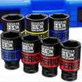 1/2 in Drive Deep Axle Nut Impact Socket Set SAE 7-Piece - Heavy Duty