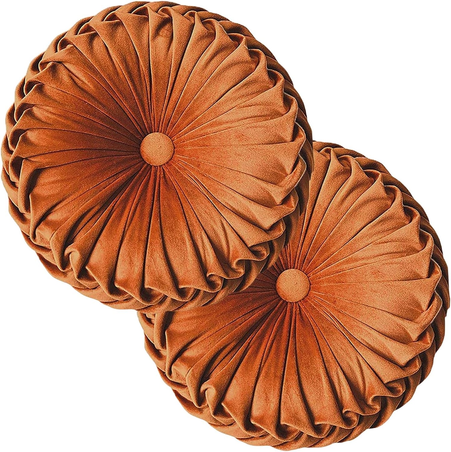 Round Throw Pillows Decorative Pumpkin Velvet for Couch Chair