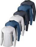 6 Pack Men's Quick Dry Long Sleeve Shirts for Workout - UPF 50