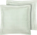 Laura Ashley Euro Shams Ticking Stripe Green - Set of 2