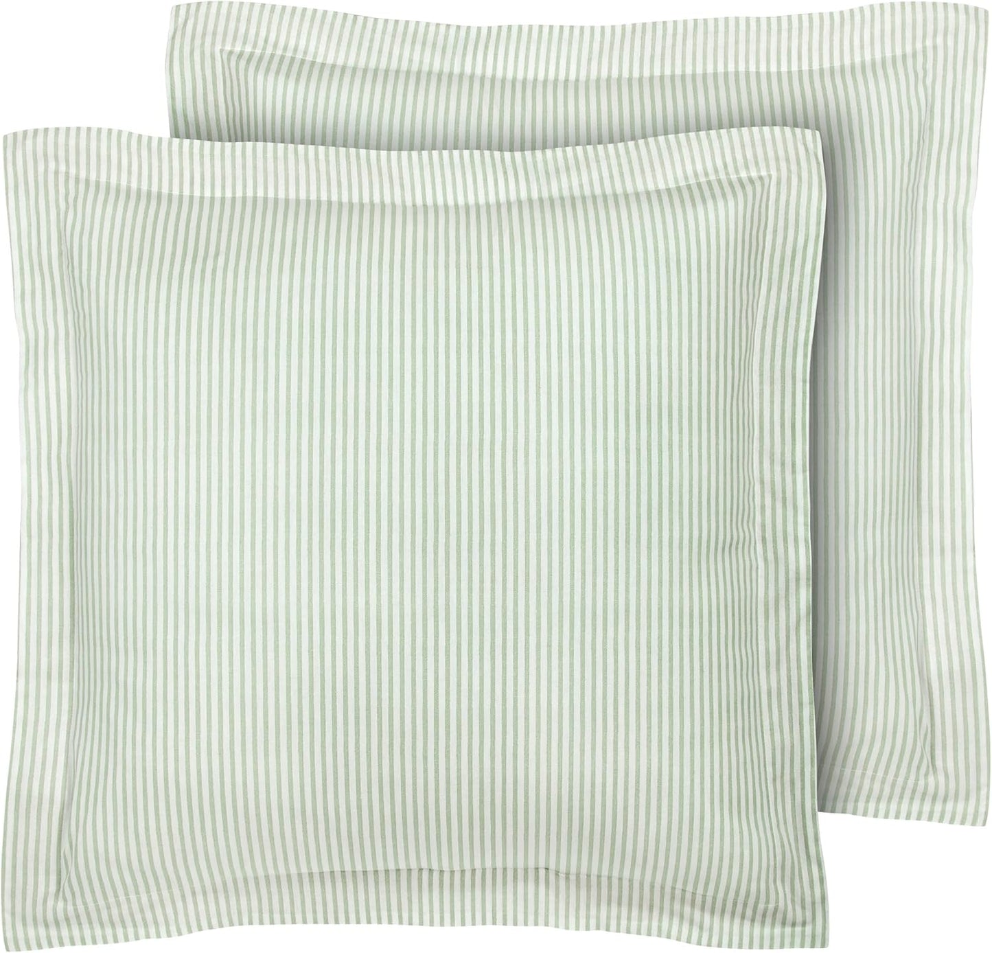 Laura Ashley Euro Shams Set of 2, 100% Cotton, Ticking Stripe