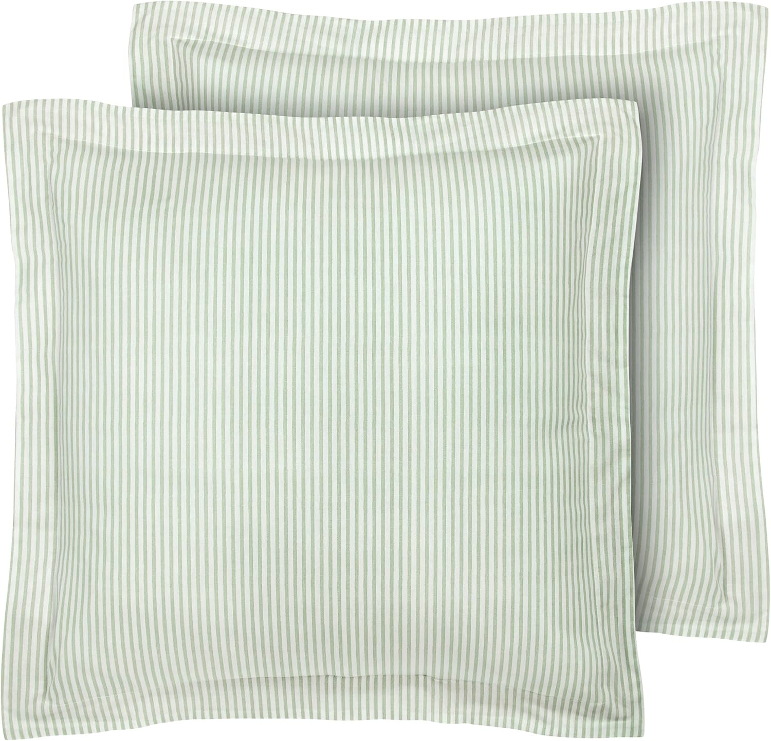 Laura Ashley Euro Shams Set of 2, 100% Cotton, Ticking Stripe