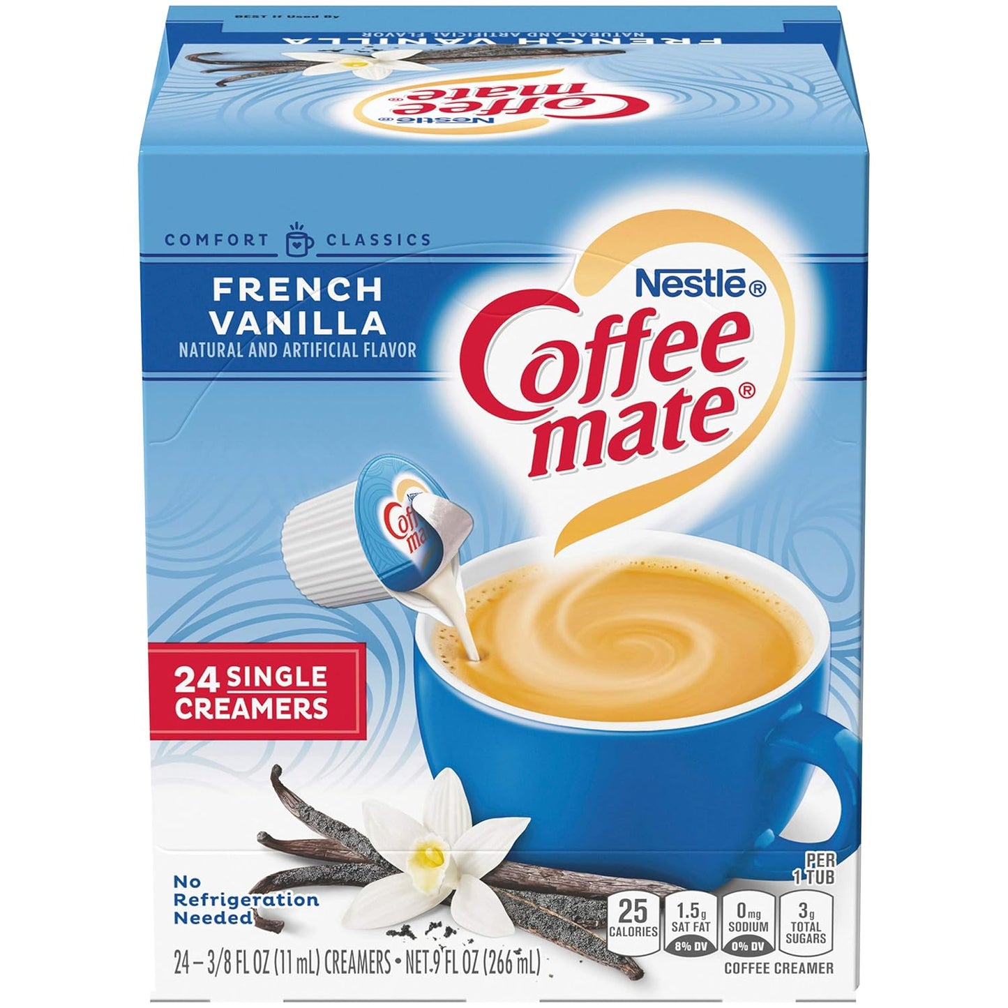 Convenient French Vanilla Coffee Creamer Singles x96