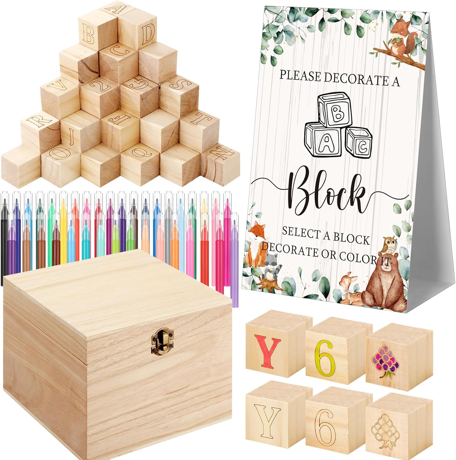 Marsui Baby Shower Blocks Game Kit for Fun Gender Reveal Parties