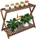 Wood Plant Stand Indoor Outdoor 2 Tier Corner Plant Shelf - Space