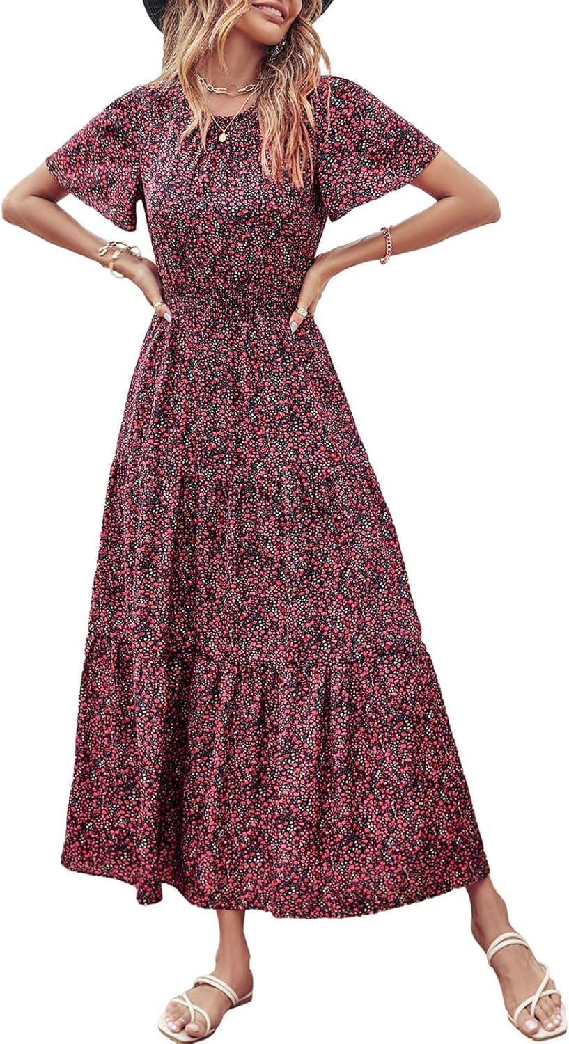 PRETTYGARDEN Women's Summer Casual Floral Maxi Dress for 2025